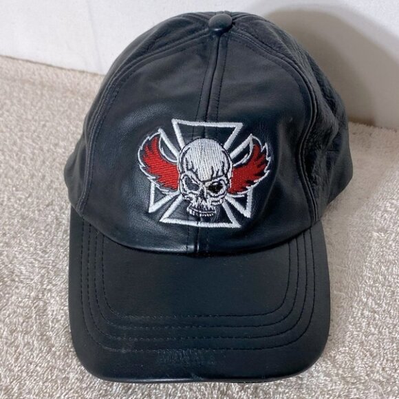 Black Lambskin Leather Hat - Picture 1 of 12